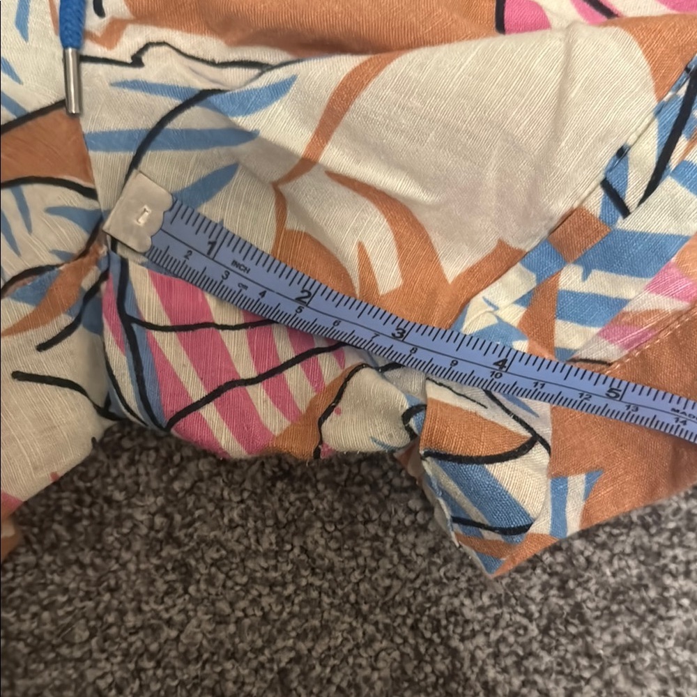 J. Crew Orange and Blue Linen Shorts Vibrant Pattern - Picture 2 of 6